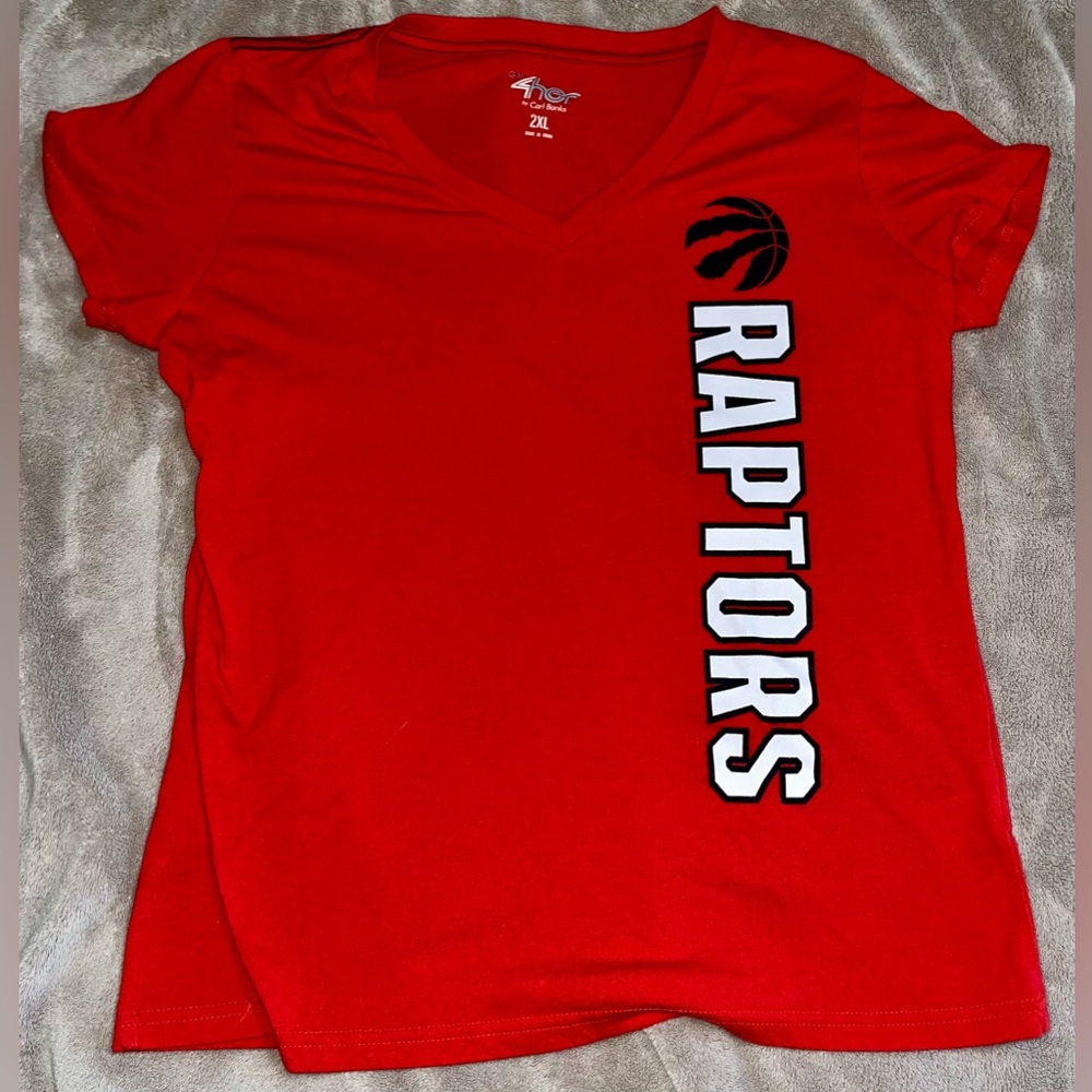4Her Toronto Raptors Women’s V Neck Short Sleeve T Shirt Size XXL